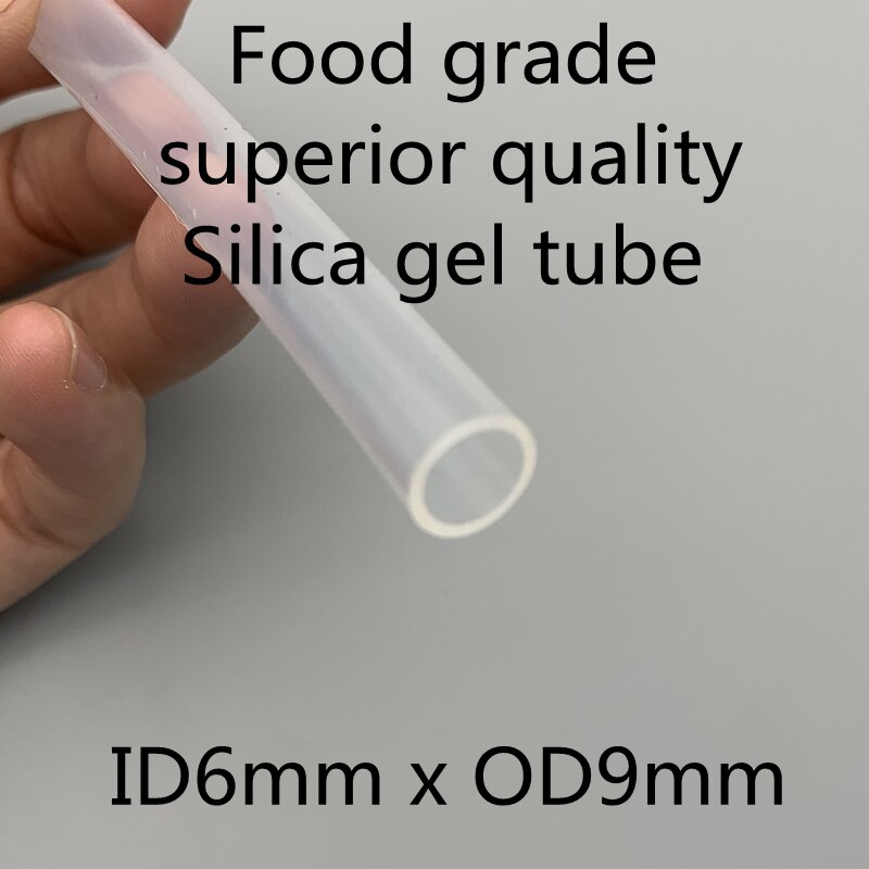 Tube en Silicone Flexible de alimentaire, 6x9, diamètre extérieur 9mm, diamètre intérieur 6mm, résistant à la température domestique, non toxique, Transparent