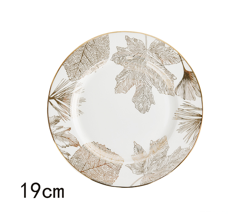 Maple Leaf Patroon Plaat Fruit Gerechten Schotel Dessert Diner Plaat Servies Set Dessert Bead Wedding Plaat Decoratieve Servies: 8