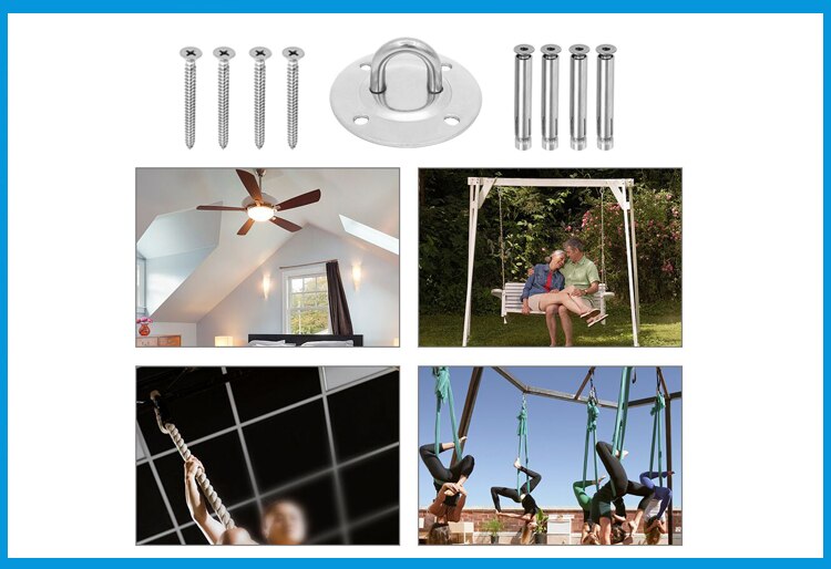 Anker Halterung Haken für Luft Ausbildung Riemen Crossfit Olympischen Ringe Yoga Hängematte Hängen Bausatz Schaukeln Decke & Zauberstab Montieren 500LB