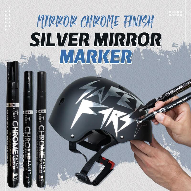 Reflective Paint Pen Silver Art Liquid Mirror Chrome Marker Mirror Reflection Sign Pen Rock Painting Accessory Kids Paint Tool