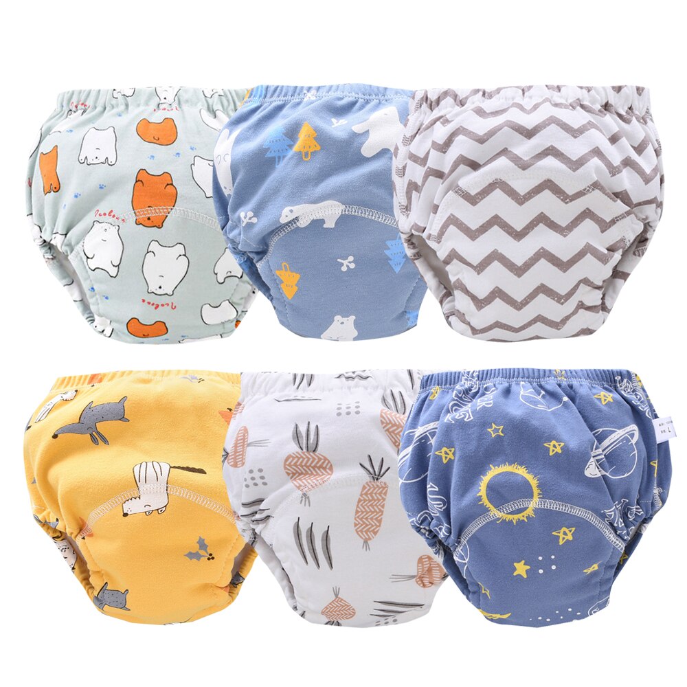 ORINERY 6 teile/los Tuch Windel Für Baby Mehrweg Baumwolle 6 Schichten Lernen Kleinkind Baby Ausbildung Hosen Waschbar Windel: M / 3-4 Jahre alt