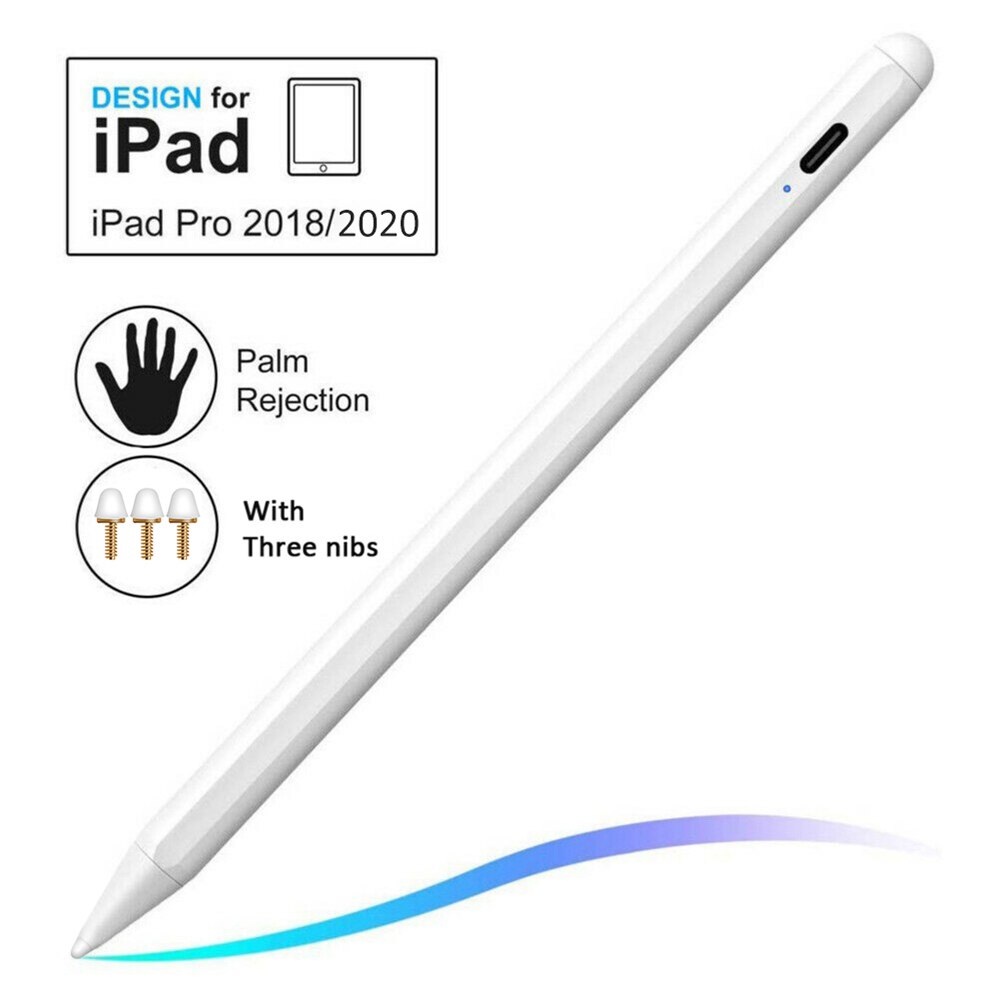 Para iPad Pencil 2 iPad Gen Stylus con rechazo de Palma nanomateriales recarga * 3 Compatible con lápiz Apple sensibilidad de la palma: White