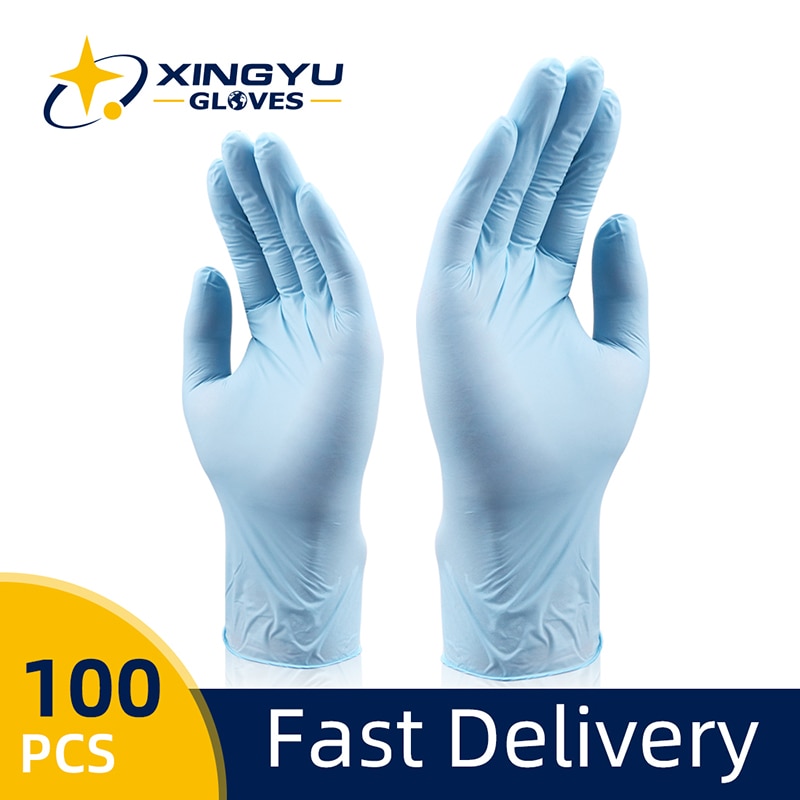 Nitril Handschoenen 100 Stks/pak Xingyu Blauw Food Grade Waterdichte Allergievrij Wegwerp Werk Handschoenen Nitril