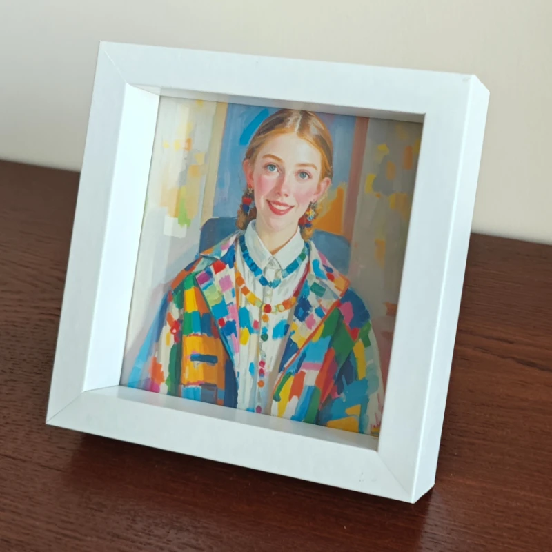 Minimalistische vierkante houten fotolijst voor 6x6 inch foto's, kleine holle witte fotolijst voor 4x4 inch, 8x8 inch, 10x10cm 15x15