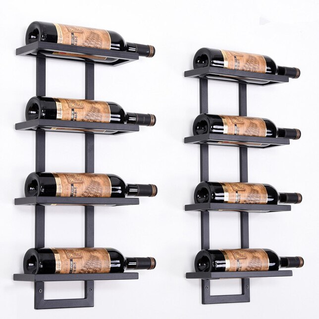 Ferro moderno parede-montado vinho titular simples pendurado vinho rack titular ferro arte vinho suporte gabinete plano/inclinado tipos 2-6 garrafas
