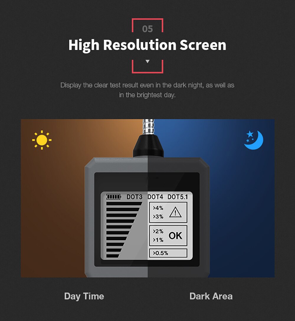 Brake Fluid Detector Brake Fluid Detector Pen Brake Fluid Moisture Tester Intelligent Brake Fluid Detection