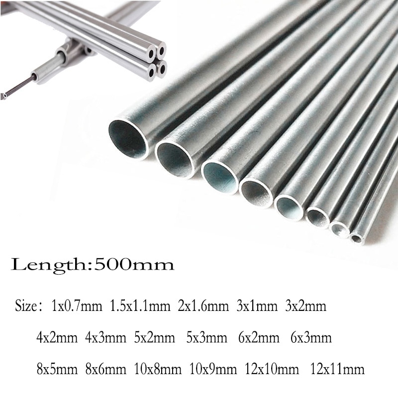 1-10pcs length 500mm 304 Seamless Stainless Steel Capillary Tube 1mm/2mm/3mm/4mm/5mm/6mm/8mm/10mm/12mm