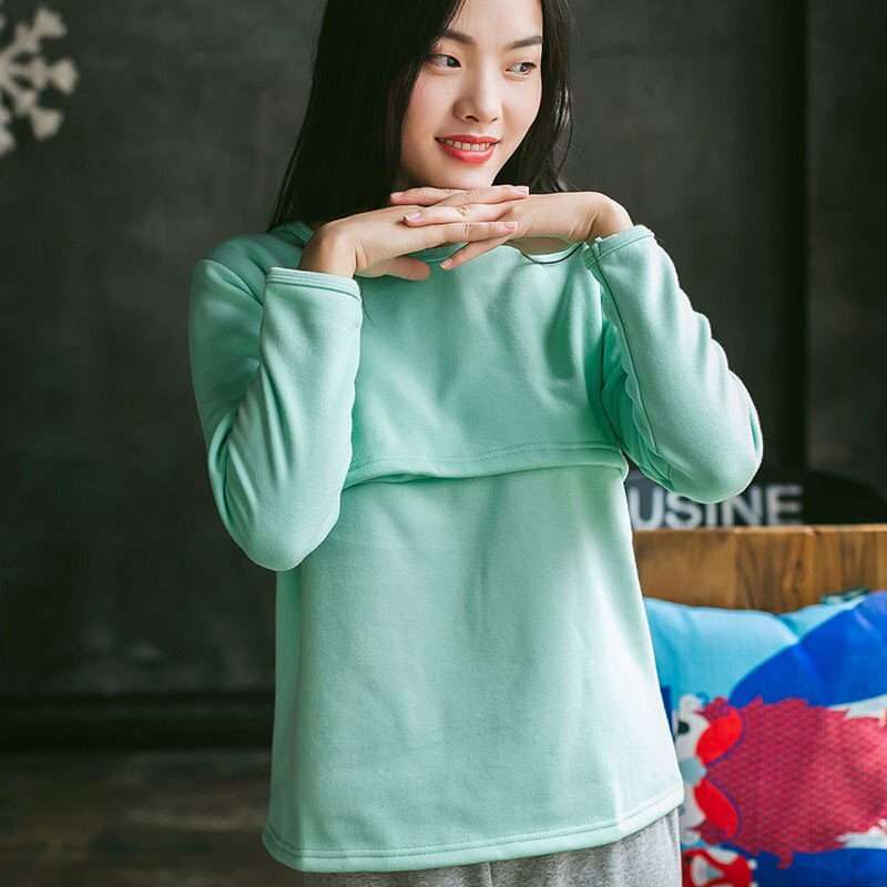 Winter und herbst warme Vlies umstandsmode damen hoodies stillen hoodies für schwangere polos de lactancia