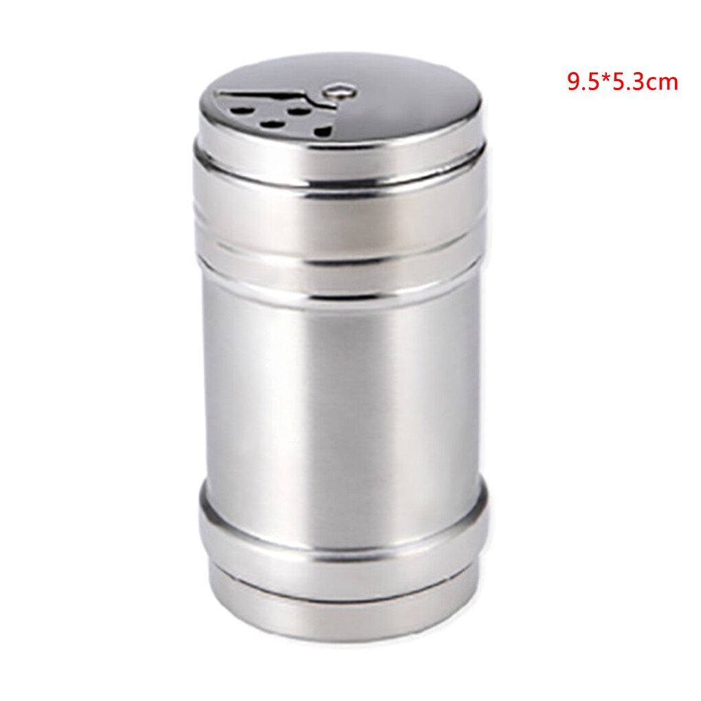 Rotating Lids Spice Dispenser Stainless Steel Spice Shaker Multi Function Cooking BBQ Pepper Salt Jar: M