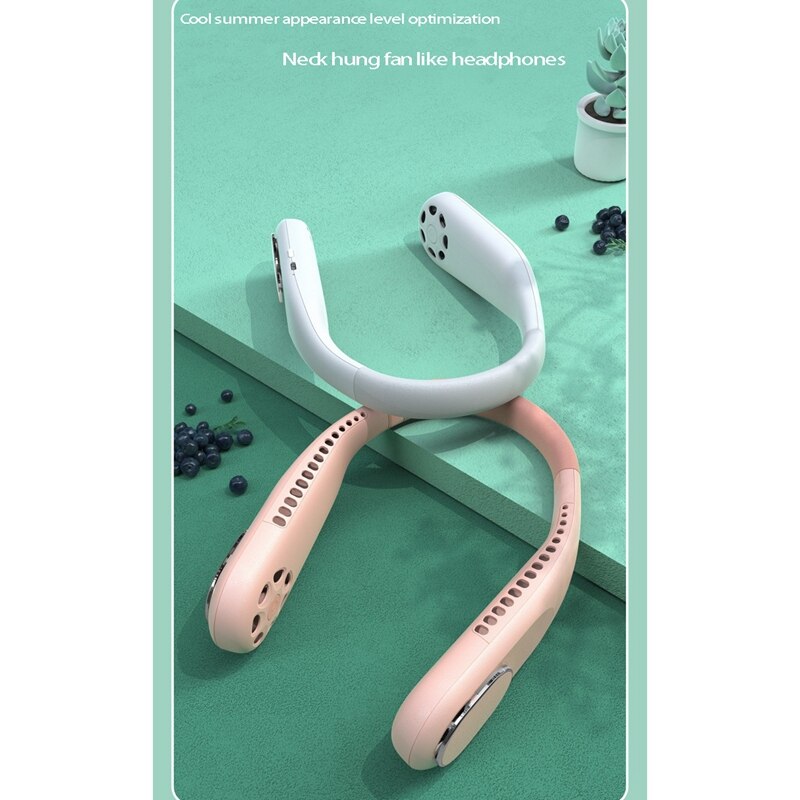 Mini leafless fan, hanging neck leafless fan, rechargeable fan, silent sports fans for home and outdoor use, portable fan