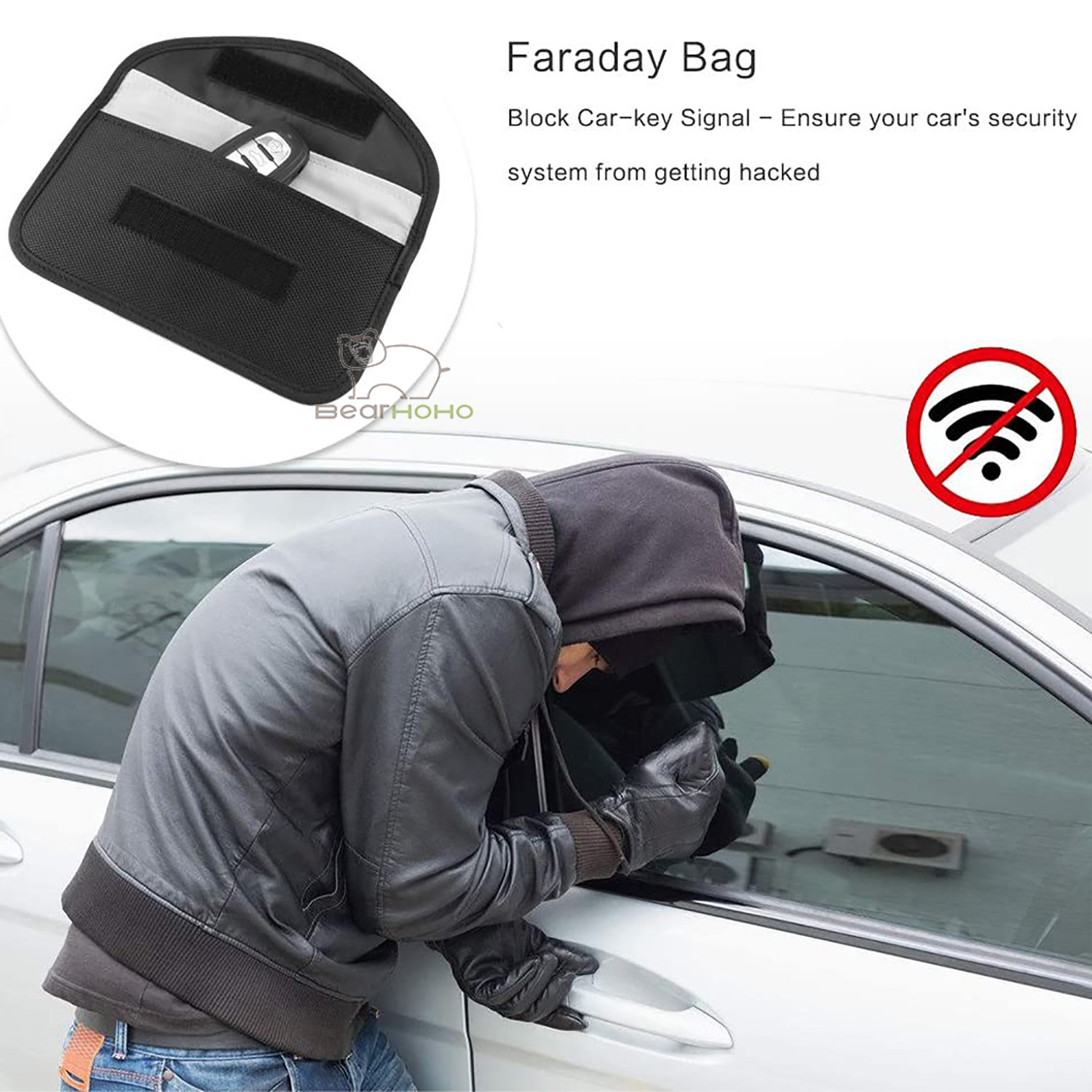 Anti Diefstal Autosleutel Protector Faraday Tas Gps Rfid Signal Blokkeren Bag Mobiele Telefoon Signaal Afscherming Pouch Anti Kopie Kaart houder