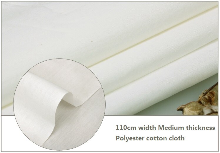 Tela Gris, color blanco natural, tela de algodón, tela de bordado de teñido para ropa de vestir, matiral de costura DIY: 110cm width Medium