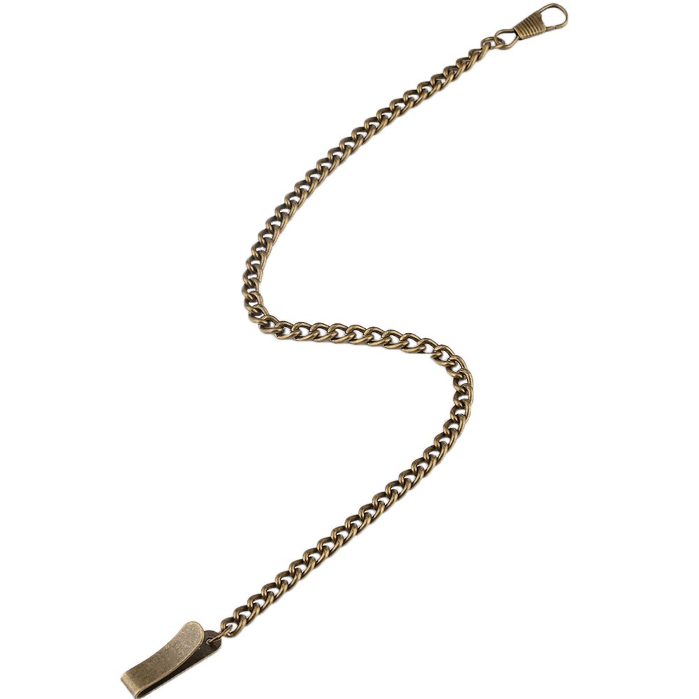 Bronze lommeur vedhæng kæde 30cm legering erstatningskæde med klip bronze / sort / sølv / guld kæde til lommeur: Bronze