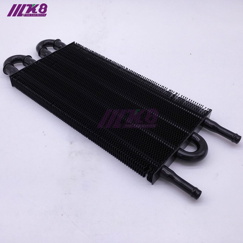 4 Row UNIVERSAL ALUMINUM REMOTE TRANSMISSION OIL COOLER/AUTO-MANUAL RADIATOR CONVERTER KIT