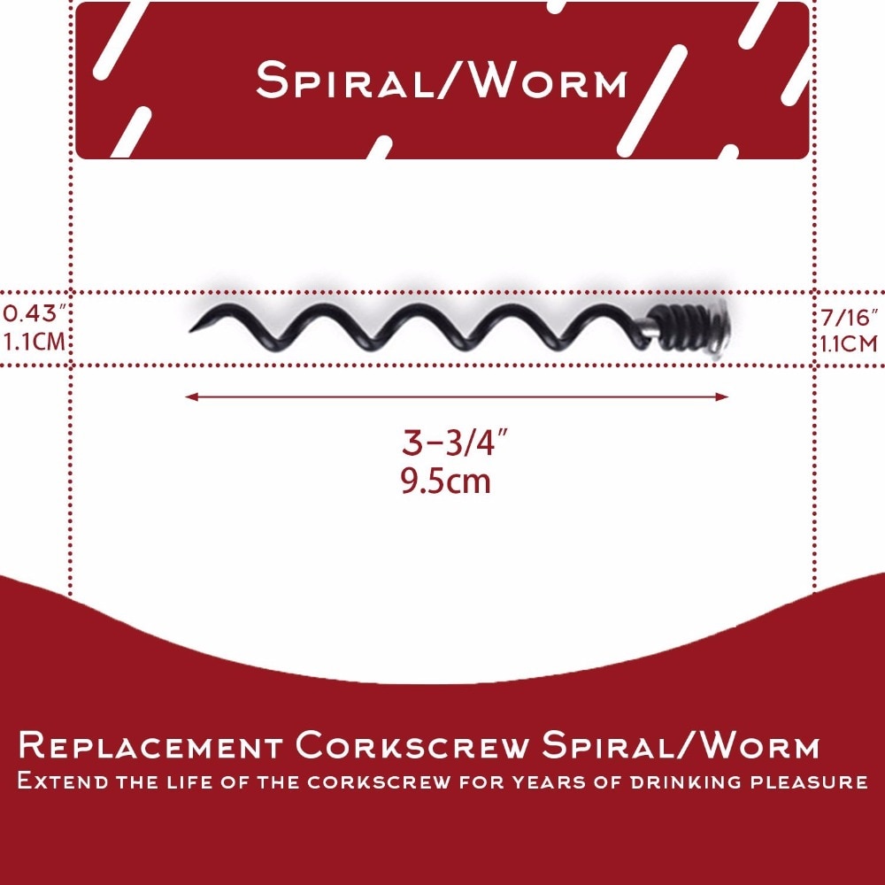 Replacement Corkscrew Spiral/Worm for Rabbit and BestUtensils Wine Opener Waiter Corkscrew Wine opener Replacement Spiral