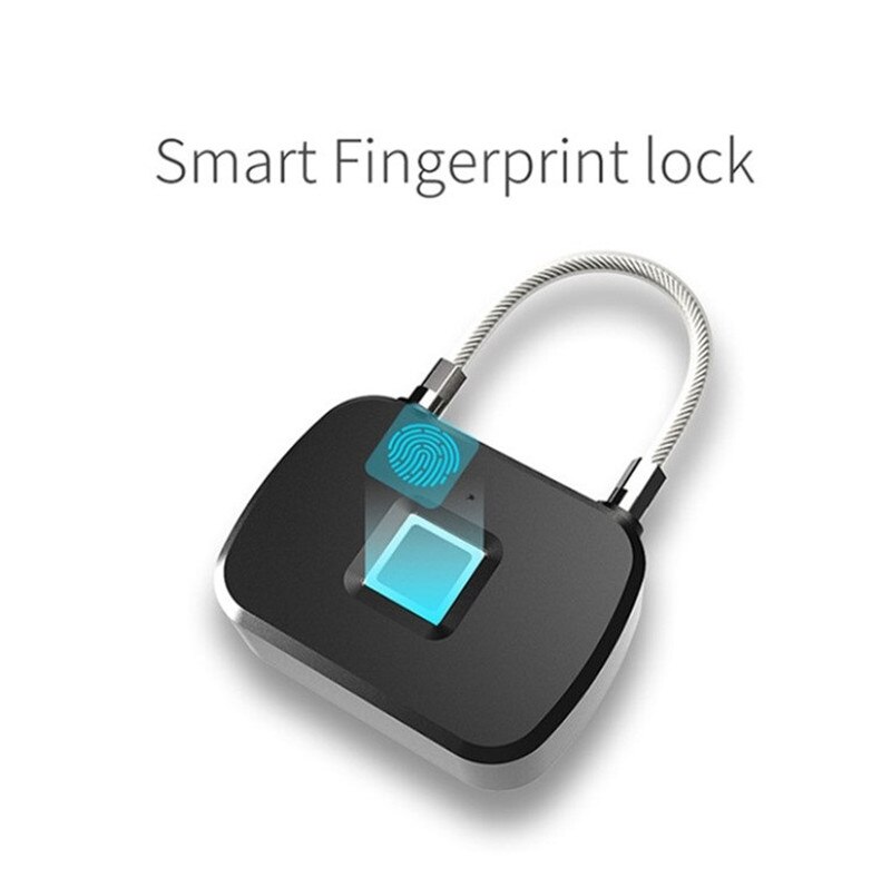 Portable electronic small lock smart fingerprint padlock anti-theft door lock padlock satchel luggage lock