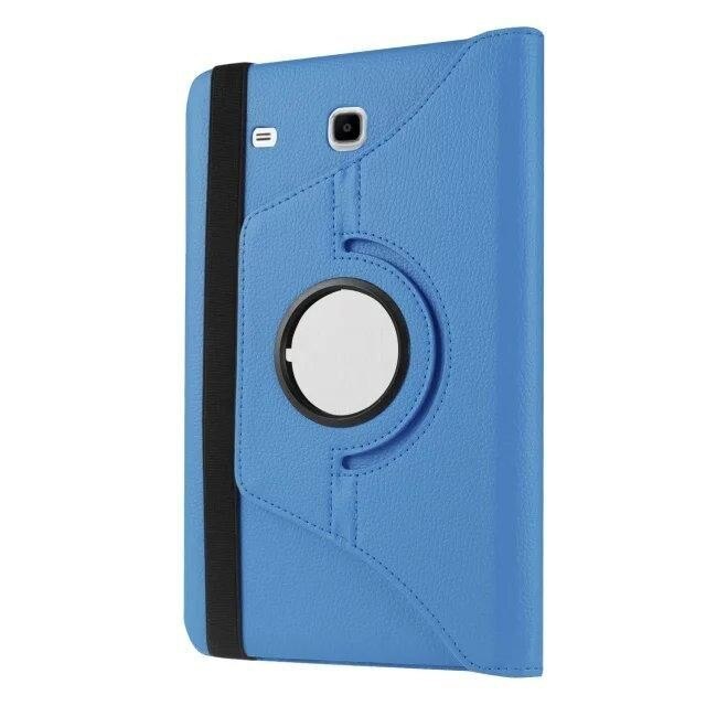 360 Rotating Case Stand Cover For Samsung Galaxy Tab E 9.6" SM-T560 T561 PU Leather Stand Smart Tablet Tablette Stands Fundas: blue