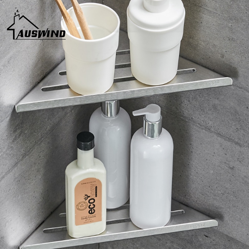 Corner Shelf Single Layer 304 Stainless Steel Bathroom Shelf Wall Mounted Stainless Steel Shelves Bathroom