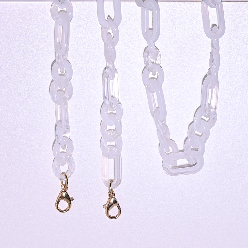 Nieuw acryl lenzenvloeistof ketting lanyard trendy zonnebril leesbril ketting bril accessoires MAAN GIRL: Ivoor