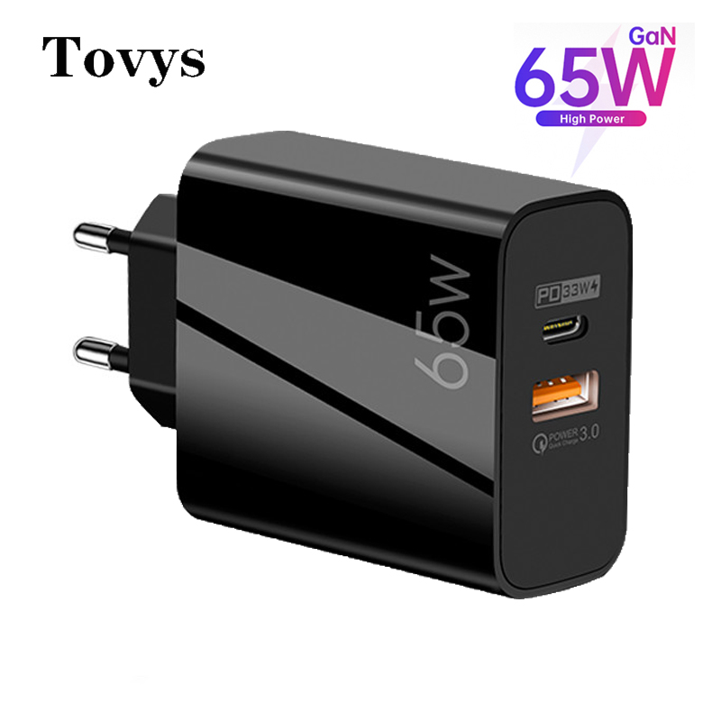 65W Gan Usb C Wall Charger Quick Charge 3.0 Type C Pd Usb Charger Fast Charger Telefoon Charge Adapter voor Iphone 13 12 Pc Laptop