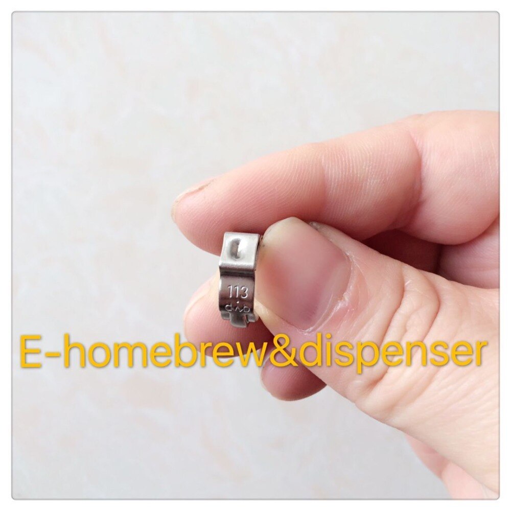 Abrazaderas de manguera de acero inoxidable 304 de , abrazaderas de una sola oreja, abrazadera de oreja continua. Tamaño 11,3mm