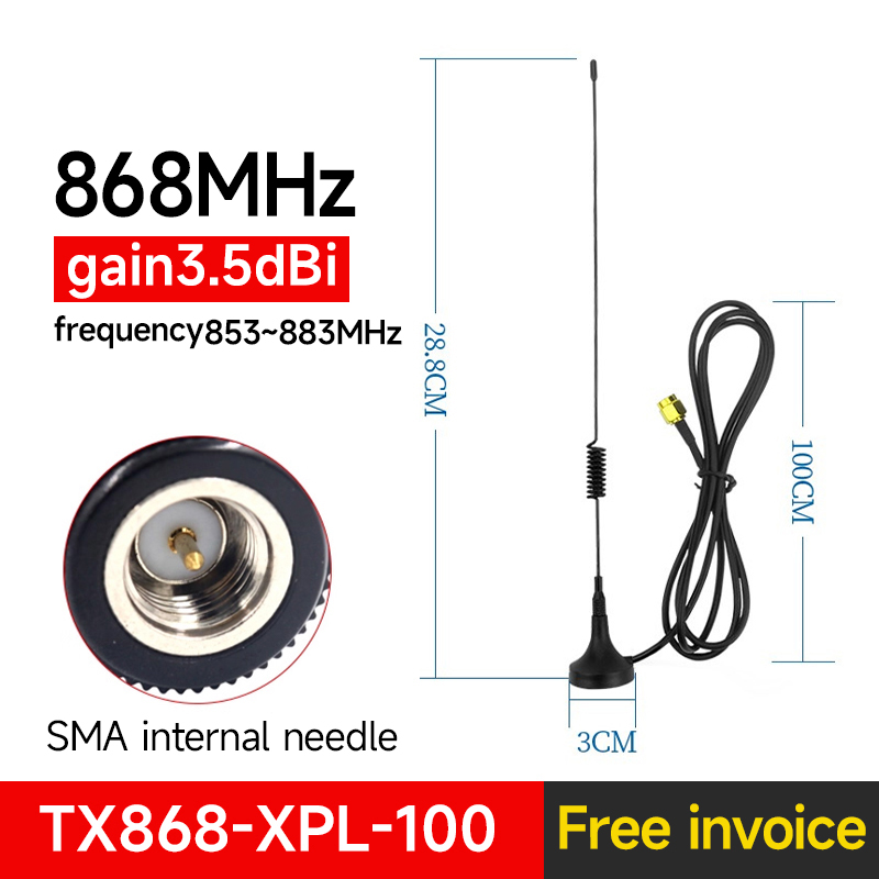 868- mhz-antennenserie, cdebyte-glasfaserantenne, 2-8- dbi-gummiantenne, saugnapfantenne, n-stecker, wasserdicht, lora/lorawan: Weiß