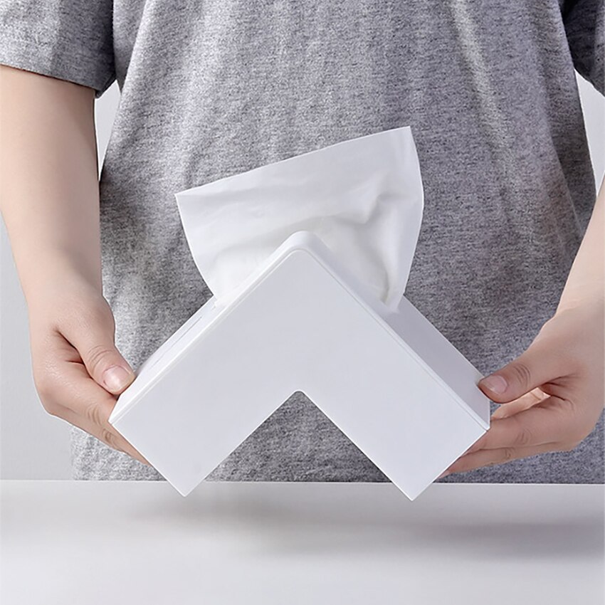 L Shaped Desk Tissue Box Removable Tissue Paper Holder Storage Boxes Home Office Kitchen Tissue Canister Storage Rack