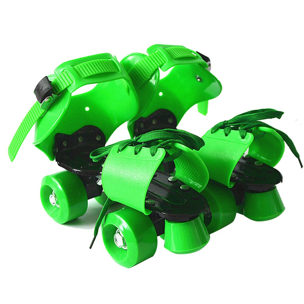 Patines ajustables de doble fila para niños, 4 ruedas, deslizantes, en línea,: Green S