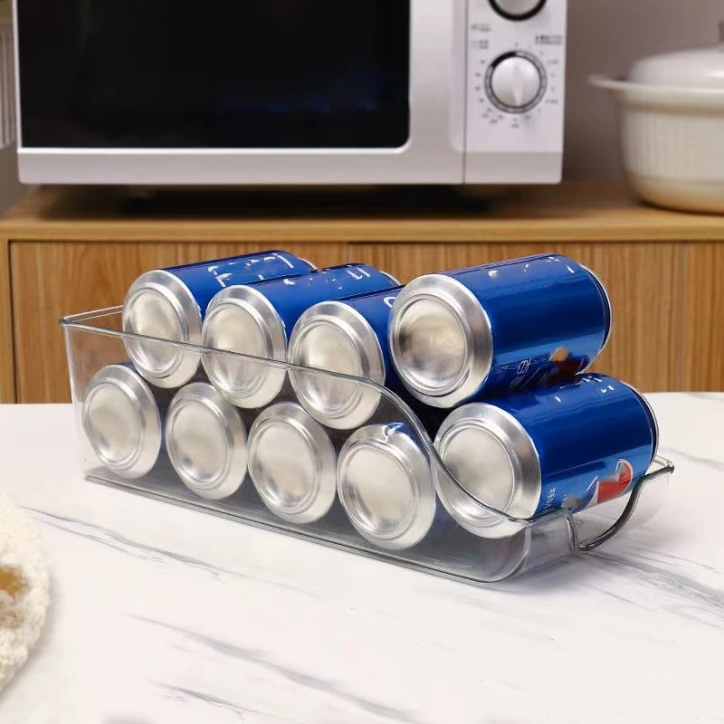 Organizador de latas de cocina, despensa, organizador de latas de refrescos, refrigerador, dispensador transparente, accesorios de cocina, 1/2 Uds.