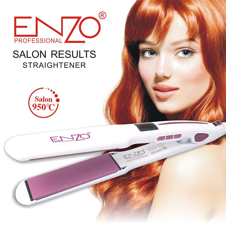ENZO 2 In 1 Hair Straightener Ceramic Heating Plate Hair Straightener Styling Tools Warm-up Straightening Iron