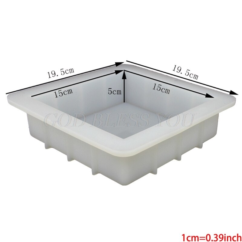 6 Inch Vierkante Cube Silicone Slab Mold Voor Zeep Maken Capaciteit 1100Ml