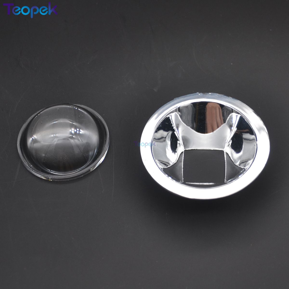 44mm Optical Glass LED Lens 60 or 120 degree + Reflector Collimator Kit for 10W Square High Power LEDs