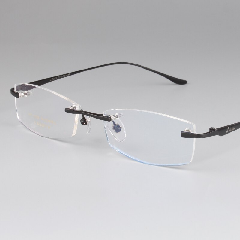 Rene titanium mandlige briller mænd rammer uden briller nærsynethed brille optisk recept briller 3527: Sort