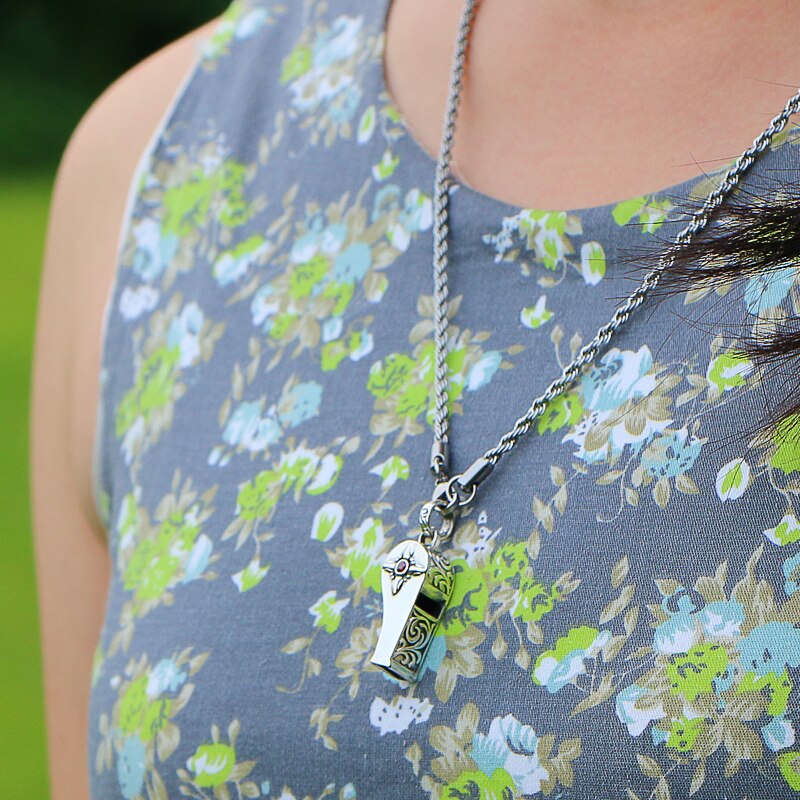 Sifflet collier, argent pur, pour sauveteur, urgence, survie, nouveauté 925