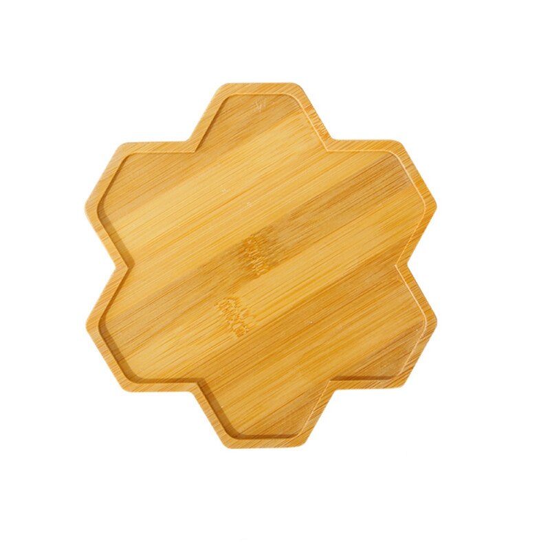 Bols en bambou naturel assiettes pour plantes succulentes Pots plateaux Base Stander décor de jardin décoration de la maison rond carré plateau artisanat