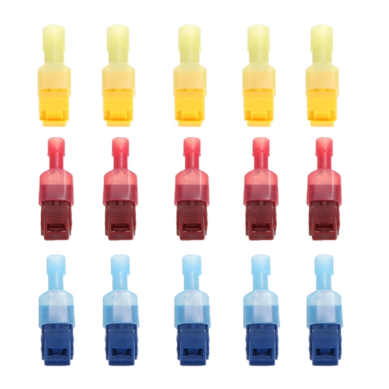 30pcs T-Tap Wire Spade Connector Kit Insulated Wire Cable Connectors Terminals Scotch Lock Quick Splice Electrical Set