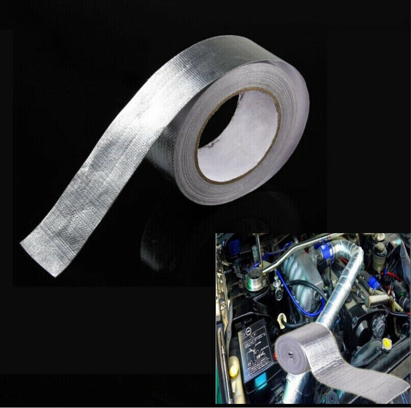 4.8cm 25m termisk eksos topprør tape varmeisolerende innpakningstape brannsikker tøyrull med omslag 450 ℃