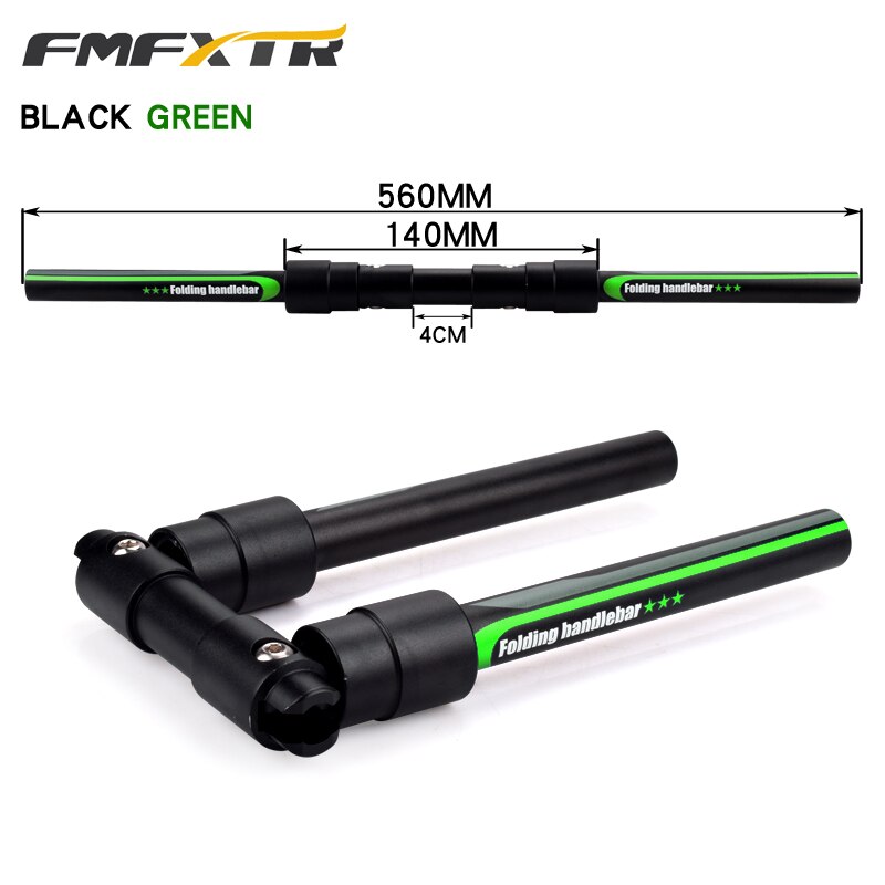 FMFXTR Foldable Aluminium Bicycle Handlebar Kick Scooter Handle Bar 25.4/31.8mm Road MTB Folding Bike Accessories Handlebars: green 560mm