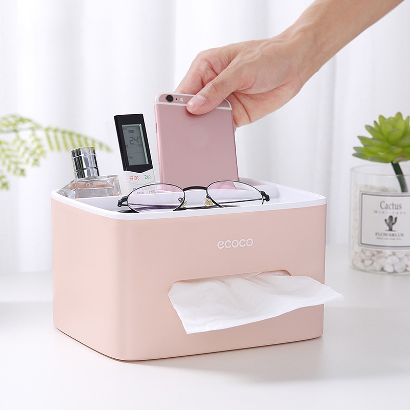 Tissue Box Cover Plastic Napkin Holder Double Storage Bathroom Living Room Paper Holder Office Waterproof Tissue Dispenser