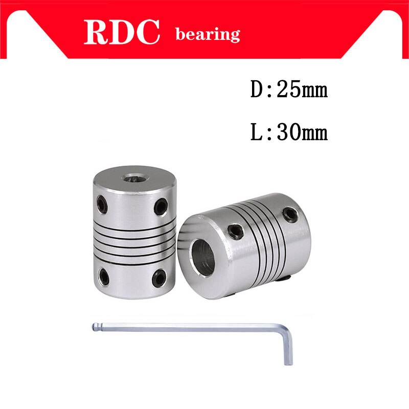 1 stücke Aluminium CNC Schrittmotor flexibel Kupplungen D25 L30 Wellenkupplungen 5mm, 6mm, 6,35mm, 8mm, 10mm, 12mm, 12,7mm