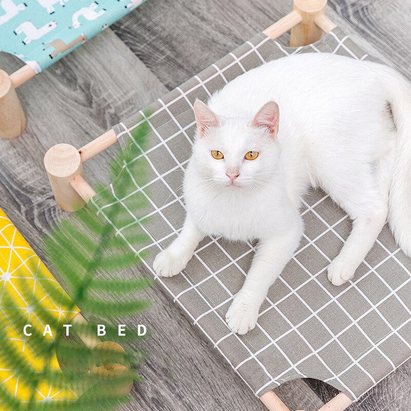 Hamaca desmontable de madera para cama de gato, cama gato radiador, camas perros pequeños, tumbona, esterillas, suministros para gatos, para dormir de verano