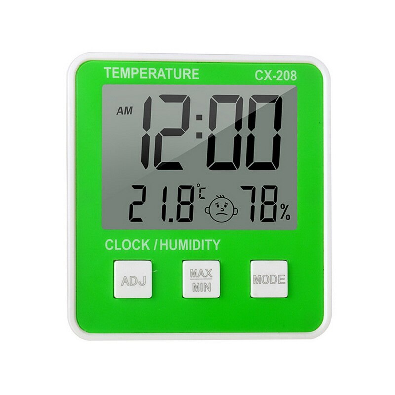 Digitale thermometer, hygrometer voor binnen en buiten met lcd-scherm, temperatuur-vochtigheidsmeter, 1 stuk: Cx -208 groen