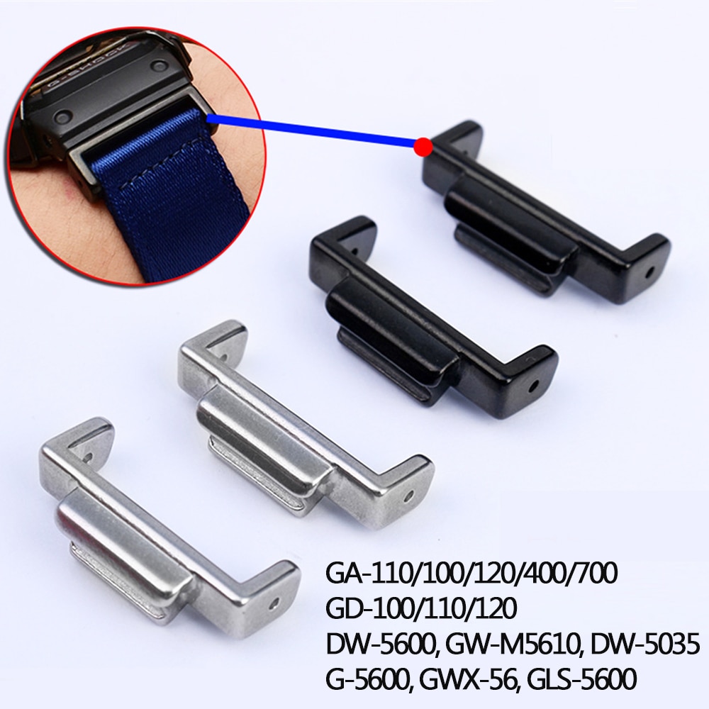 16mm adapter i rustfrit stål til casio g-shock ga -110/100/120 gd-100/110/120 dw-5600 5610 gw-m5610 tilbehør til tilslutningsstik