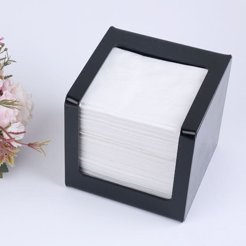 Acrylic Tissue Box, Tissue Storage Holder, Square Tissue Dispenser Black