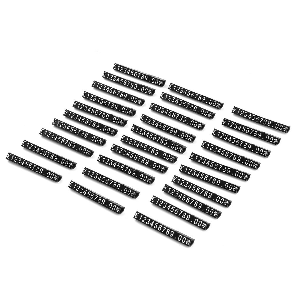 420 PCS Price Cubes White on Black Jewelry Watches Euro Sign Mini Adjustable Price Tag Display Signs for Retail Shop