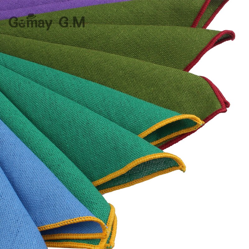 Solid Linen Pocket Square Suits Hanky Candy Color Handkerchiefs Casual Suit Square Handkerchief Towels For Party Scarves