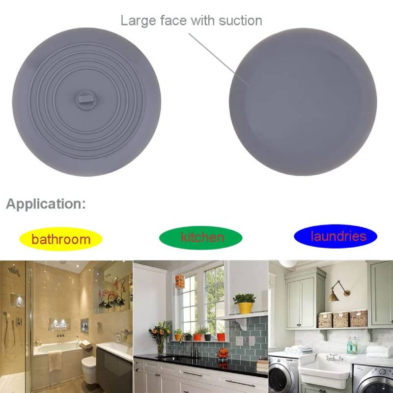 6Inch Siliconen Bad Stopper Grote Bad Drain Stopper Haar Stopper Flat Zuig Cover Drain Plug Voor Keukens Badkamers Wasserij