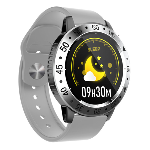 neue Clever Uhr Bluetooth Armbanduhr Anruf Nachricht Benachrichtigung Sport Band Schlaf Herz Bewertung Blutdruck Monitor: grau mit silber-