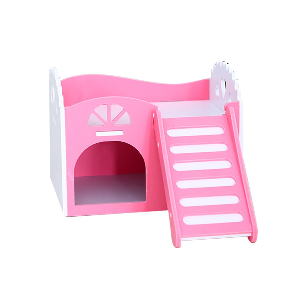 Non-toxic Pet Hamster Wooden House Small Mouse Nest Houses With Staircase Small Animal Living Home Pets Nest