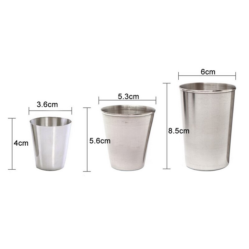 Bärbart rostfritt stål polerat vin dricksglas glas kopp kärl 4 st / set med läder täckväska väska bärväska barware